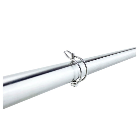 Side view of Pair Of Marine Grade Stainless Steel 316 Quick Lock Release Trailer Towing Coupler Safety Pins 4.5mm Diameter 50mm Length.