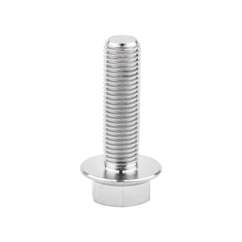 Premium Titanium Flange Hex Bolts M10 X 30mm 1.25 Pitch Grade 5 6AL 4V Lightweight High Strength Fasteners, silver