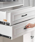 Beefy Heavy Duty Drawer Slides With Soft Close And Push To Open 3 Fold Full Extension Rails Ball Bearing Metal Tracks on white drawer
