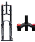 Beefy Front Suspension Fork For Mountain Bikes 26 27.5 29, 130mm Stroke, Straight 1-1/8 Steerer, Air and Oil Damper, Quick Release 9mm
