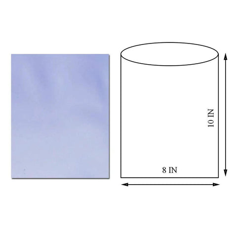 Slick Heat Shrink Bags Heavy Duty PVC Wrap Game Changing For Soap And Candle Creations 8X10 Inches True Blue showing measurement details.