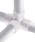 Four Way PVC Fittings Half Inch Eight Pack Furniture Grade Pipe Connectors Elbow PVC Corner Fittings With Deep Sleeves For A Sturdy Do It Yourself Setup