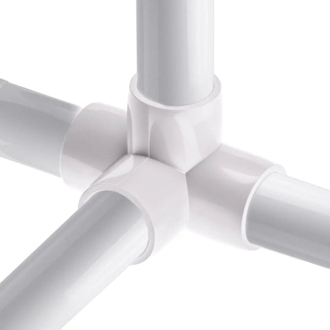 Four Way PVC Fittings Half Inch Eight Pack Furniture Grade Pipe Connectors Elbow PVC Corner Fittings With Deep Sleeves For A Sturdy Do It Yourself Setup