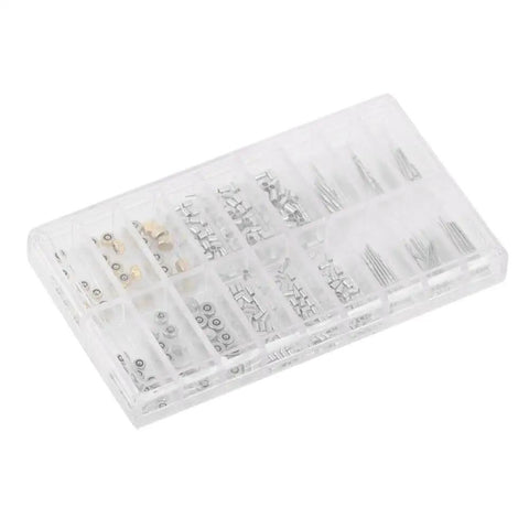 Metal Watch Crown Tube Stem Set 10 Pcs For ETA 2824 2836 Movements Pro Watch Repair Kit in clear storage case