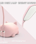 Kids Cat Desk Lamp With Flexible Gooseneck LED Eye Care Light For Homework And Reading Pink Cute Kawaii Desk Accessory