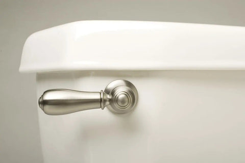 Universal Fit Toilet Tank Flush Lever With Faucet Style Decorative Brushed Nickel Finish Easy Install For Front Side Or Angle Mount