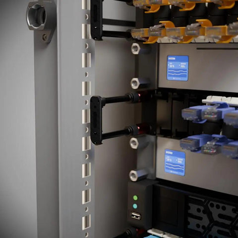Super Slick Zero U Cable Management For 19 Inch Server Racks offers organized connections within a server enclosure.
