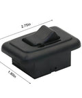 Heavy Duty 12V Dimmer Switch Toggle Universal RV Marine Boat LED Halogen Lighting in sleek black finish, dimensions 2.75in x 1.80in x 1.18in.