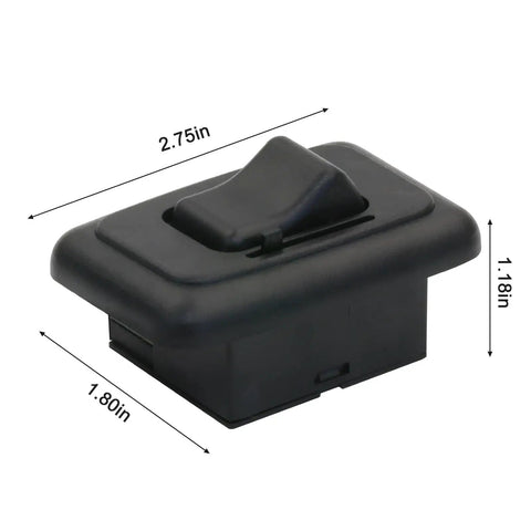 Heavy Duty 12V Dimmer Switch Toggle Universal RV Marine Boat LED Halogen Lighting in sleek black finish, dimensions 2.75in x 1.80in x 1.18in.