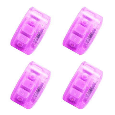 Light Up Quad Skate Wheels Set of 4 with Bearings for Indoor and Outdoor Roller Skates, Iridescent Pink Purple Glow, Replacement Parts