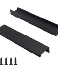 30 Pack Matte Black Concealed Tab Cabinet Pulls For Kitchen Cabinets And Drawers 5.9 Inch Length Hidden Finger Pulls