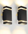Pair of black square wall sconces, ETL certified, with dusk-to-dawn sensors and included bulbs, Porch Light With Dusk To Dawn Sensor For Outdoors