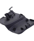 Beefed-Up Front Tow Hook Cover for Infiniti QX60 2016-2020, durable ABS construction, black, easy snap-in installation, underside view