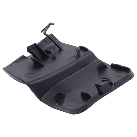 Beefed-Up Front Tow Hook Cover for Infiniti QX60 2016-2020, durable ABS construction, black, easy snap-in installation, underside view