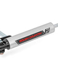 V2 Steering Stabilizer For 2016 To 2024 Chevy And GMC 2500 And 3500 HD Trucks, silver stabilizer with chrome piston rod