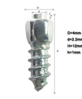 Tough As Nails 12mm Carbide Tire Studs And Snow Spikes, steel material, measures D=4mm, d=2.2mm, height 12mm.