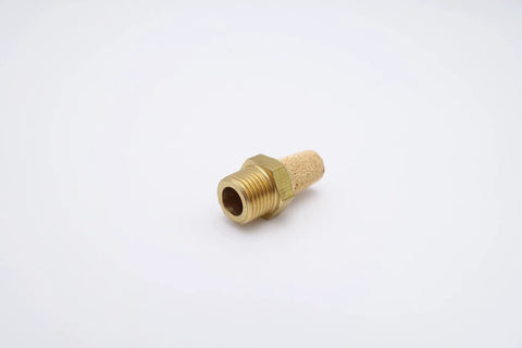 Heavy Duty Solid Brass And Sintered Bronze Pneumatic Air Muffler Crushes Compressor Racket Flat And Keeps Airflow Smooth As Butter Flawless One Eighth Inch Male Npt Threading For Any Sharp Rig Or Workshop Build