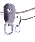 4Pcs M25 Stainless Steel Wire Rope Crane Double Pulley Block with Swivel Hook for Lifting and Towing