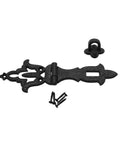 Colonial Style Black Wrought Iron Hasp Door Lock Latch Eight And A Quarter Inch with mounting hardware and screws