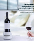 Fast Freeze Mug Chiller Plate With Instant Drink Cooling Base For Hot Coffee And Cold Beer Warmer Setup keeps wine chilled on a countertop.