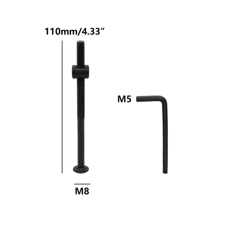 Black Socket Cap Screws And Barrel Nuts Set With Wrench For Bunk Beds Cribs And Furniture Repair 12 Pieces Includes 12 Socket Screws 12 Barrel Nuts And 1 Hex Wrench M8 110mm