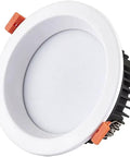 iumLeap Recessed Lighting Housing Trim Kits LED Ceiling Lights Spotlights White Round Panel Integrated Recessed Downlights for Living Room Kitchen Decoration Wash Wall, Neutral Light_1pc, white round panel with adjustable clips.
