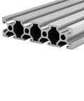 Legit Heavy Duty Aluminum T Slot Extrusion Rails Linear Motion Guides For Precision Cnc Machines And 3D Printer Framing showing profile view of four aluminum rails.