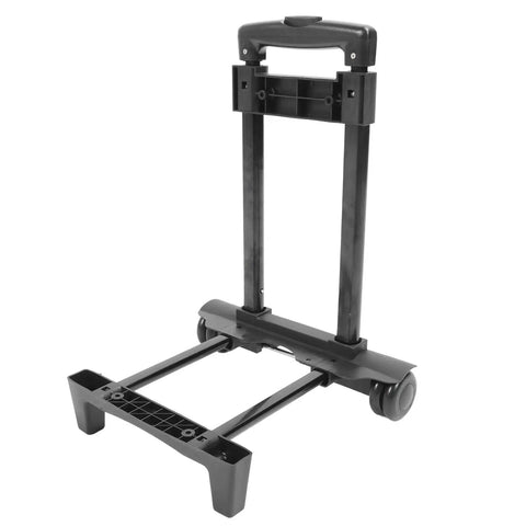 Foldable Hand Truck Heavy Duty Cart With Robust Tray 110 Lb Capacity For HVAC Pros And Electricians Space Saving Design Ergonomic Handle Omnidirectional And Large Rear Wheels For Rough Terrain, folded black frame