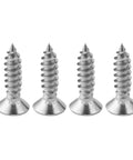 Turn Catch Rotate Lock screws, four 316 stainless steel marine-grade screws with flat countersunk heads