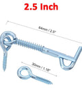 Tank Tough Zinc Plated Hook And Eye Latch With Snap Shut Spring Lock For Secure Shed Gate And Cabinet Doors Weather Resistant Steel Safety Catch 4 Pack with measurements displayed.