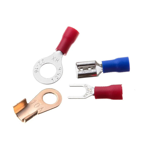Solid 300Piece Assorted Insulated Electrical Wire Crimp Connectors With Spade Butt Ring Fork Terminals And Rolled Lugs Set In Handy Box, ring and fork terminals