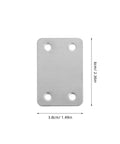 Stainless Steel Straight Brace Brackets Kit, 48 Pieces, 1.1mm Thick Flat Corner Plates With 5mm Holes, rectangular plate dimensions