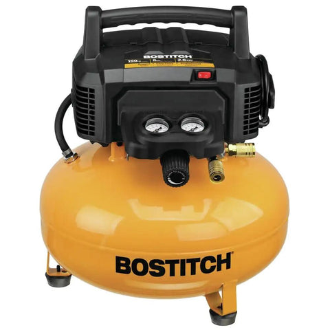 Go Get Em Six Gallon Pancake Air Compressor Paired With An Eighteen Gauge Brad Nailer Kit Boosting 150 PSI While The Oilless Pump Handles Every Sweet Honeydo Task Like A Champion