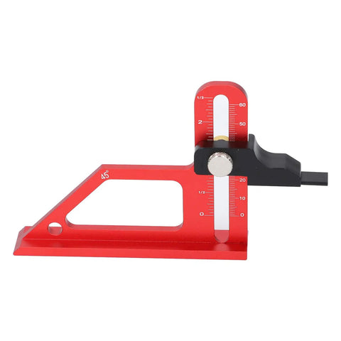 Red Table Saw Height Gauge 0 To 60mm Depth Setup Tool With 45 Degree Angle For Precise Alignment, Rock Solid Stand.
