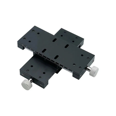 Dual Axis XY Linear Motion Stage With 40mm And 60mm Travel Manual Cross Sliding Table Stainless Steel Build, top view