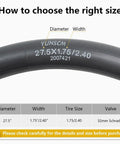 2-Pack 27.5 Inch Heavy Duty Bike Tubes 27.5x1.75 to 2.40 AV Schrader Valve 32mm 45 62 584 sizing guide