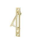 Pocket Door Edge Pull 4 Inch Flush Mount Handle In Brushed Brass Satin Brass Finish With Stainless Steel Construction And Mounting Hardware