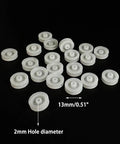 30Pcs 2mm Hole Plastic Pulley Wheel Kit With Rubber Transmission Belts For DIY RC Cars Trucks Robots And Planes 13x4mm size