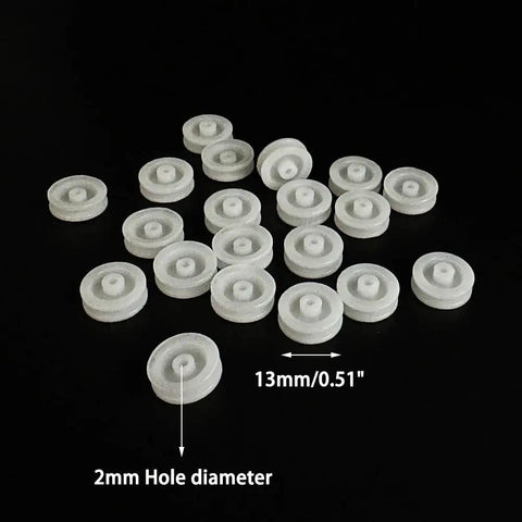 30Pcs 2mm Hole Plastic Pulley Wheel Kit With Rubber Transmission Belts For DIY RC Cars Trucks Robots And Planes 13x4mm size
