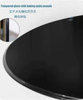 Lazy Susan Turntable Glass Serving Tray for Dining Table 360 Degree Swivel Black Round Rotating Plate detail view