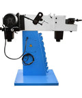 Pro Grade Heavy Duty Industrial Tube And Profile End Belt Grinder 4 X 78 Inch High Speed Metalworking Sander side view with motor.