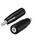 2 Pcs Revolving Handwheel Machine Handles with M6 Threaded Stem, 22mm Dia, 50mm Long, shown with black finish and metal tips