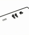 Heavy Duty Drop Rod Bolt Gate Latch With Beefy Guide Brackets And Bent Control Handle, includes brackets and screws for installation.