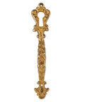 Cast Brass Decorative Pull Handle With Keyhole Insert And Escutcheon Plate For Cabinet Doors And Dresser Drawers, Three And Five Eighths Inch High By Three Quarters Inch Wide, Includes Keyhole Cover Escutcheon Pins, Antique Modern Furniture Hardware.