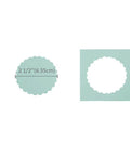 Die-cut example of 2.5 Inch Scalloped Circle Lever Action Craft Punch For Paper Crafting Scrapbooking Cards And DIY Arts Projects