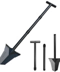 Heavy Duty Spade Shovel With Adjustable T Handle Serrated Blade For Root Cutting 31 To 45 Inch Length 4.5 Pound Garden Tool