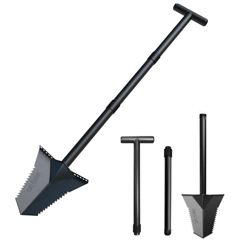 Heavy Duty Spade Shovel With Adjustable T Handle Serrated Blade For Root Cutting 31 To 45 Inch Length 4.5 Pound Garden Tool