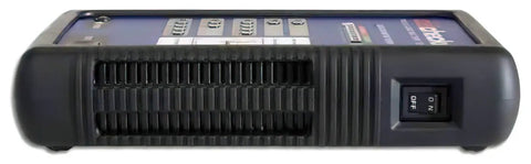 Lead Acid Battery Tester Pulse Load 8 LED Display Easy 15 Second Check For 2V To 12V Batteries Up To 200Ah States Of Charge And Battery Health Auto Shut Off black plastic unit front view