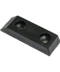 Close-up of black square rubber furniture feet pad with screw holes, part of 30 Count Square Rubber Furniture Feet Pads Heavy Duty Non Slip Moisture Proof Floor Protectors With Screws For Cabinet And Chair Legs Inserts Ideal For Hardwood Tile Carpet Ceramic Floors.