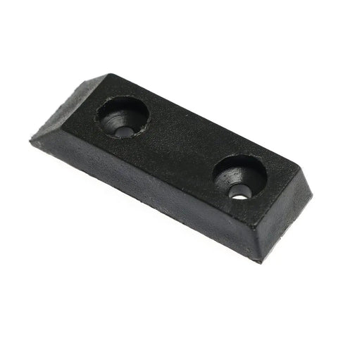 Close-up of black square rubber furniture feet pad with screw holes, part of 30 Count Square Rubber Furniture Feet Pads Heavy Duty Non Slip Moisture Proof Floor Protectors With Screws For Cabinet And Chair Legs Inserts Ideal For Hardwood Tile Carpet Ceramic Floors.